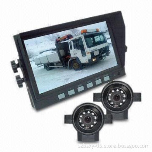 Car Rear-view System with Rear-view/Car Side Cameras and 12 to 32V Working Voltage